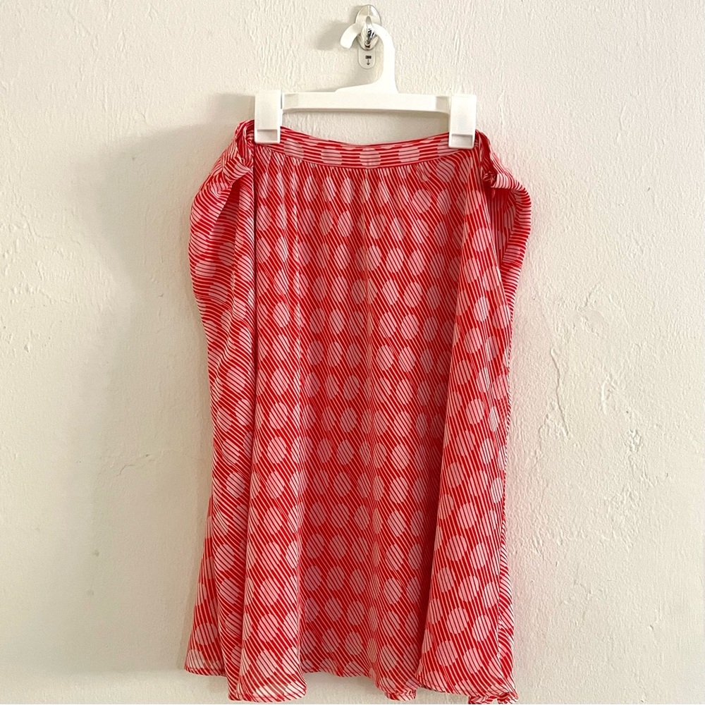 VTG Liz Claiborne Skirt Orange Red Skirt Size 8 Polka Dots maximalist Dopamine 🌸